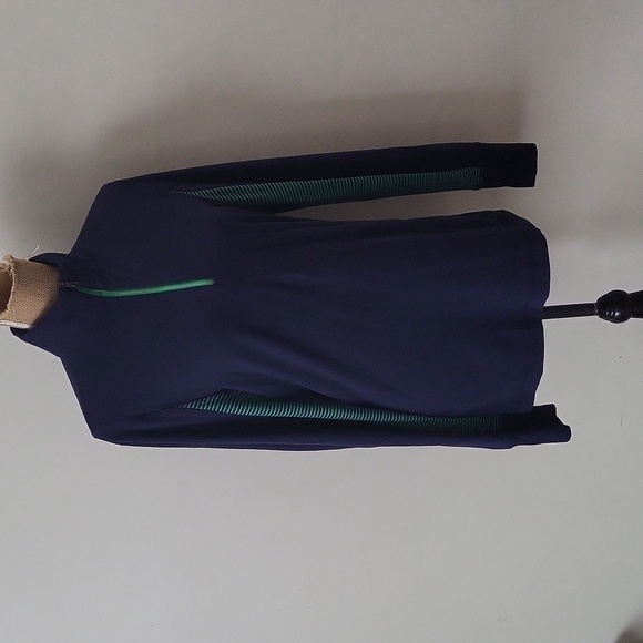 LULULEMON | Men's Navy Neon Green Half-Zip Large Long Sleeve Tee - Picture 1 of 13